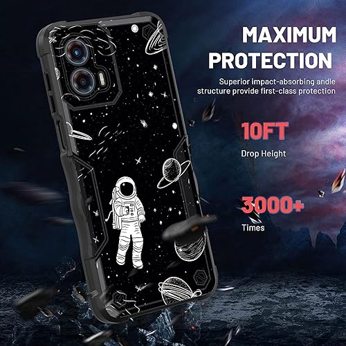 Miniatura 3 de Funda para Moto G 5G 2023, doble capa, protección contra caídas de grado militar de 10 pies, antideslizante, resistente a prueba de golpes para