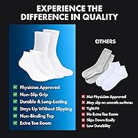 Vista 7 de Debra Weitzner 6Pk Non-Binding Loose Fit Sock - Non-Slip Diabetic Socks for Men and Women - Crew, Ankle