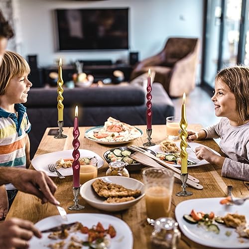 Miniatura 7 de Velas en espiral de Navidad velas cónicas doradas velas sin perfume para regalo de invierno velas navideñas para decoración del hogar