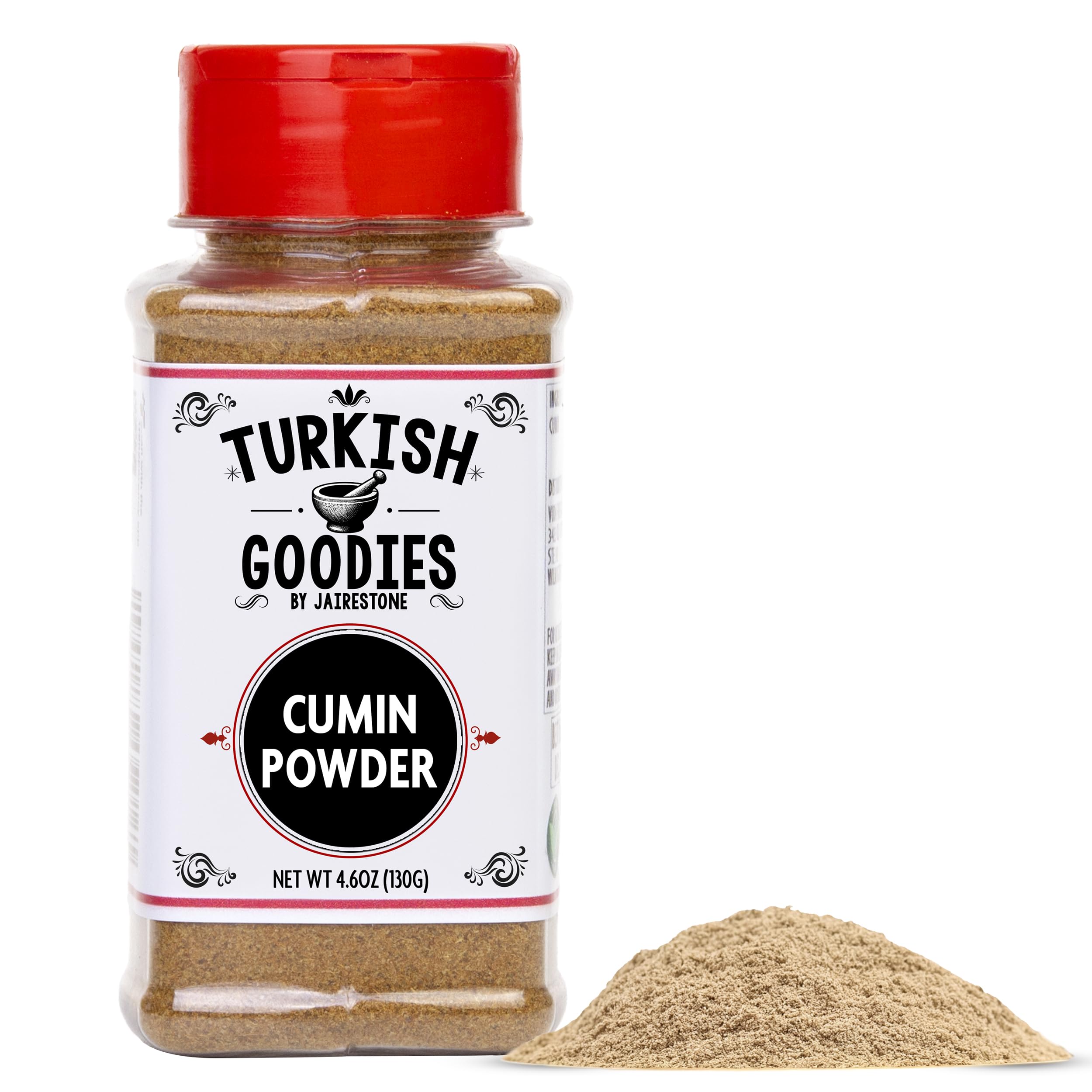 Ground Cumin Powder – Premium Cummin Spice for Cooking – Finely Grounded from Whole Seeds – Middle Eastern, Indian, Mexican, Mediterranean Cuisine – 4.6oz