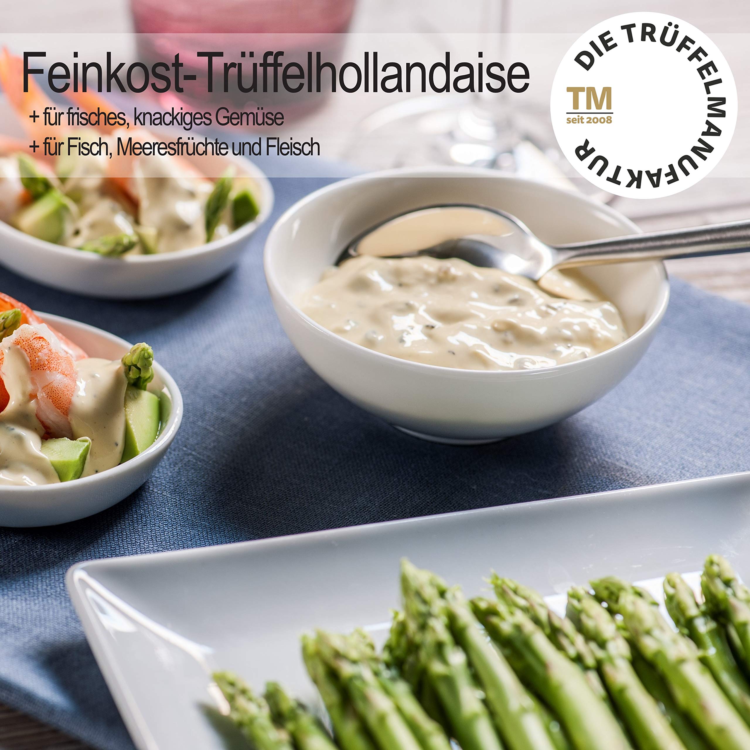 Die Trüffelmanufaktur - 3er Feinkost Trüffel Grillsaucen-Set bestehend aus: Hollandaise-Sauce 90g, BBQ-Sauce 120g und Tomatenketchup 110g, Delikatessen für Feinschmecker und Gourmet