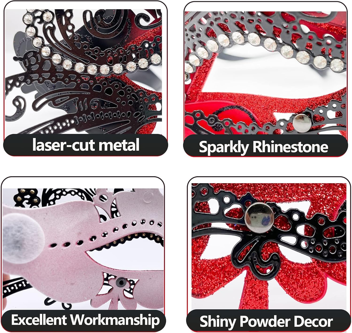 Women/Men Masquerade Metal Masks Venetian Halloween Costume Mask Mardi Gras Mask - Image 2