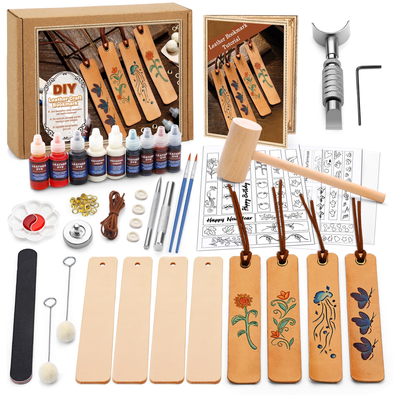 Amazon.com: Leather Crafting Kit, Leather Working Kit for Bookmark