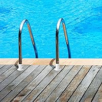 Vista 6 de 2 bridas de cubierta de piscina, bridas de escalera de piscina de acero inoxidable, bridas de cubierta de escalera de piscina, brida de varilla