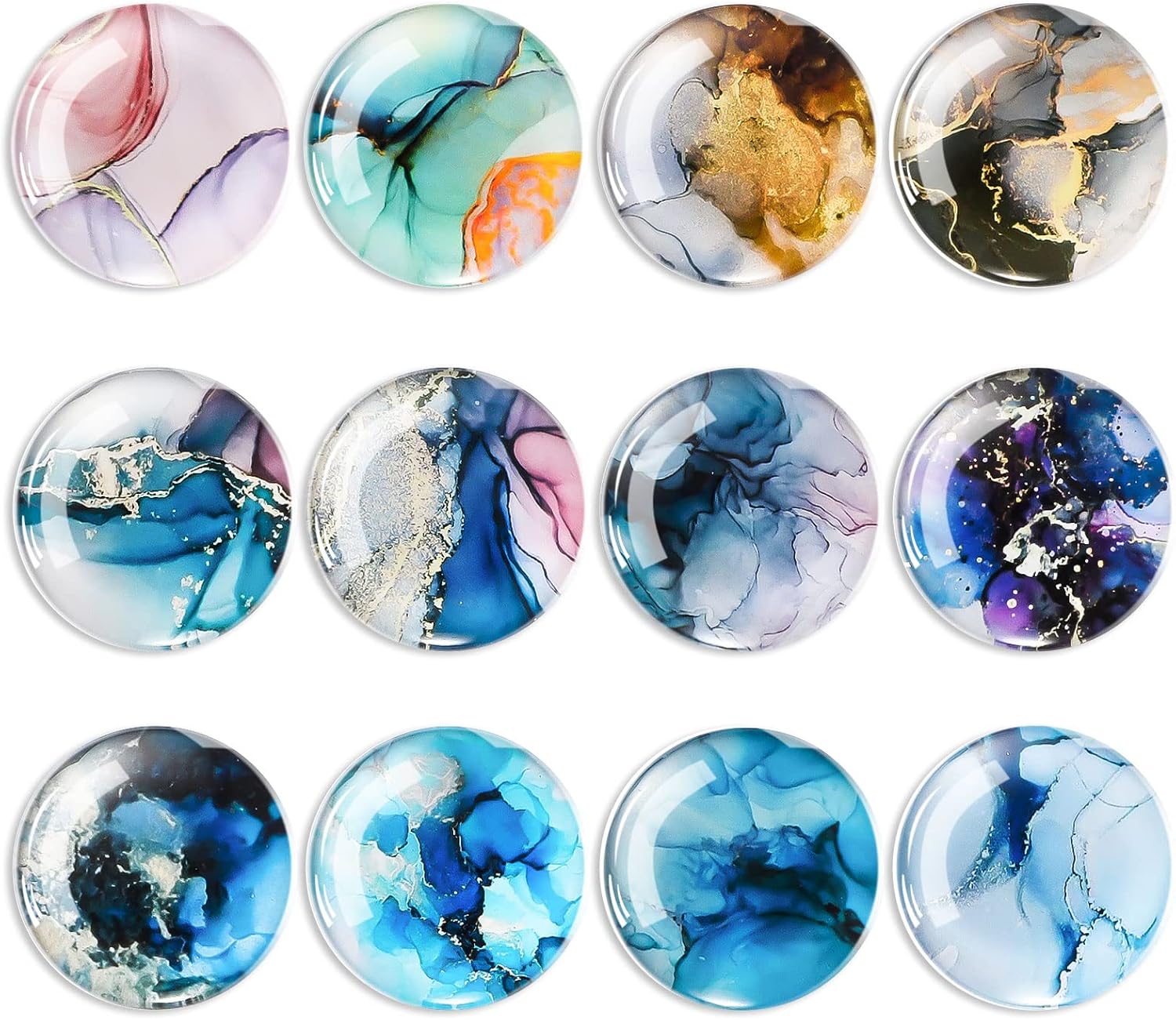 12 Pieces Glass Refrigerator Marble Fridge