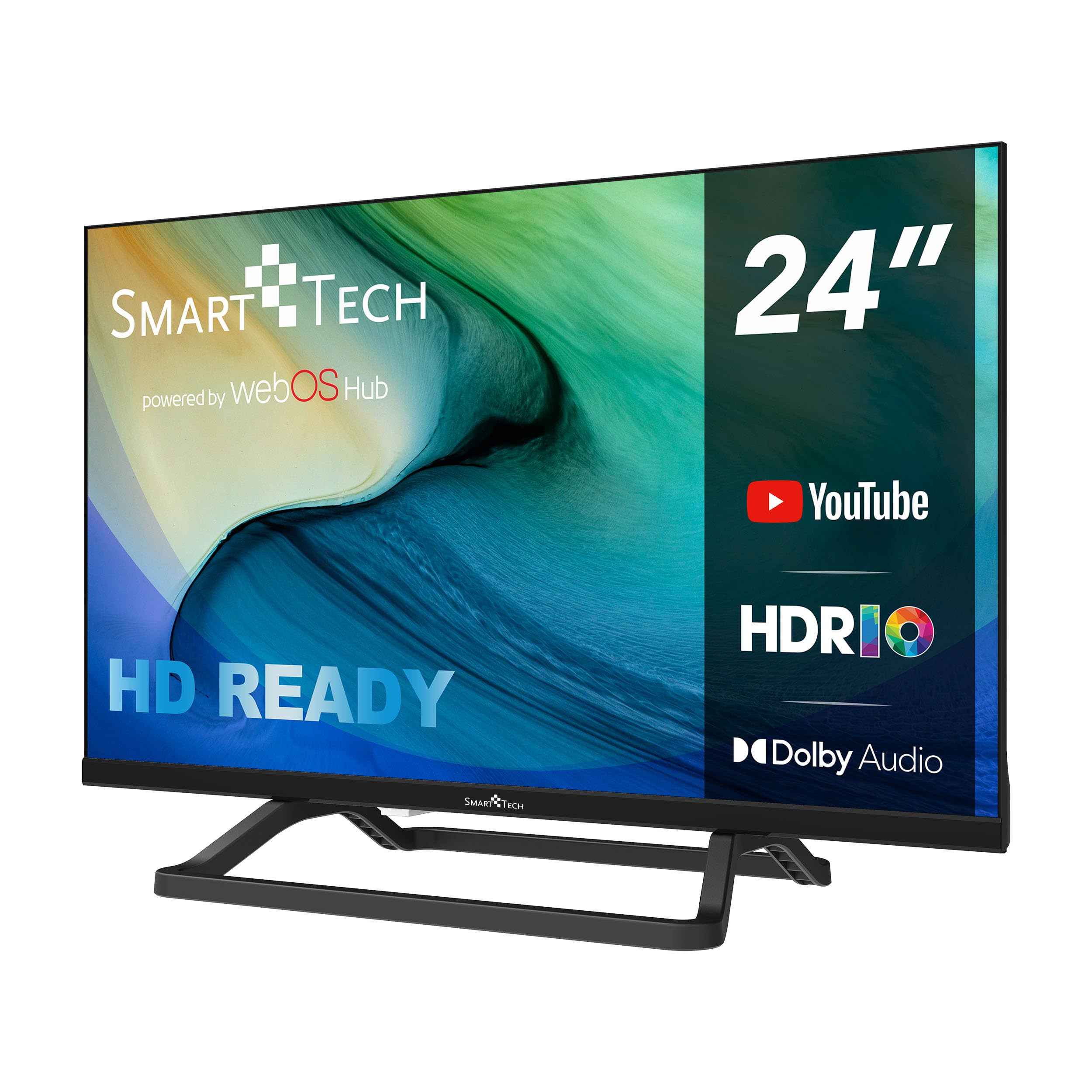 Smart Tech 24HW01V3, Televisor WebOS LED HD de 24 pulgadas (60 cm), YouTube, Netflix, Prime Video, Disney+, TED, DAZN