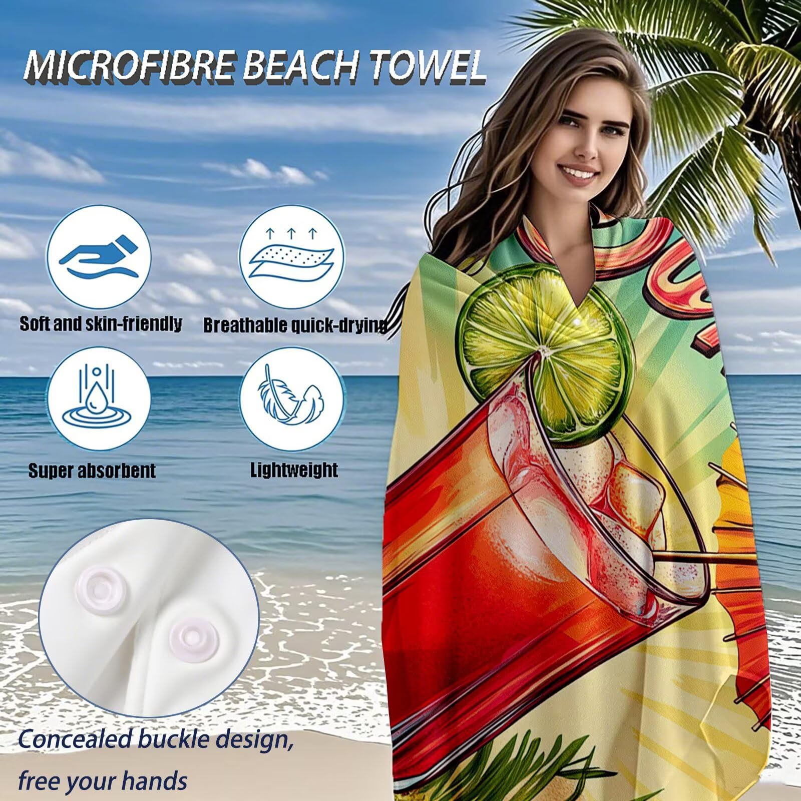 Serviette de Plage Microfibre Serviette Plage 100x150 cm 2 Pack Séchage Rapide, Anti-Sable, Absorbante Fonction Drap de Plage XXL pour Bain, Sport, Voyages, Sauna, Piscine, Yoga, avec Sac Été Q-728