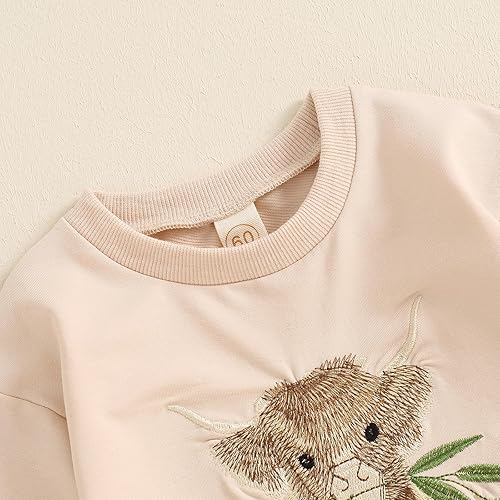 Miniatura 5 de Kayotuas Ropa occidental para bebé y niña sudadera con estampado de vaca de manga larga enterizo de gran tamaño trajes de primavera y otoño