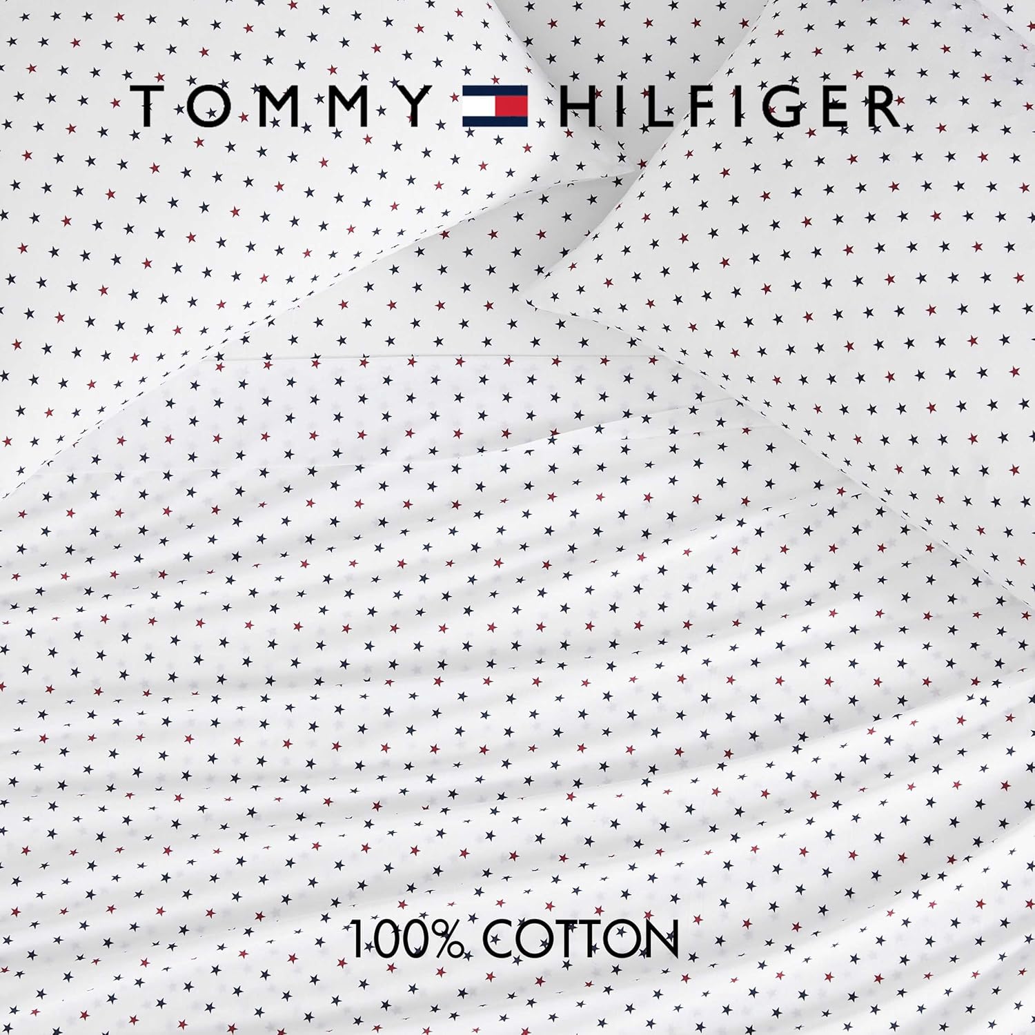 Tommy Hilfiger - Twin Size Sheet Set, Crisp & Tailored Cooling Sheets with a Smooth Cotton Percale Lightweight Feel - Bed Sheets with Matching Pillowcase & Fitted Sheet (Daystar)