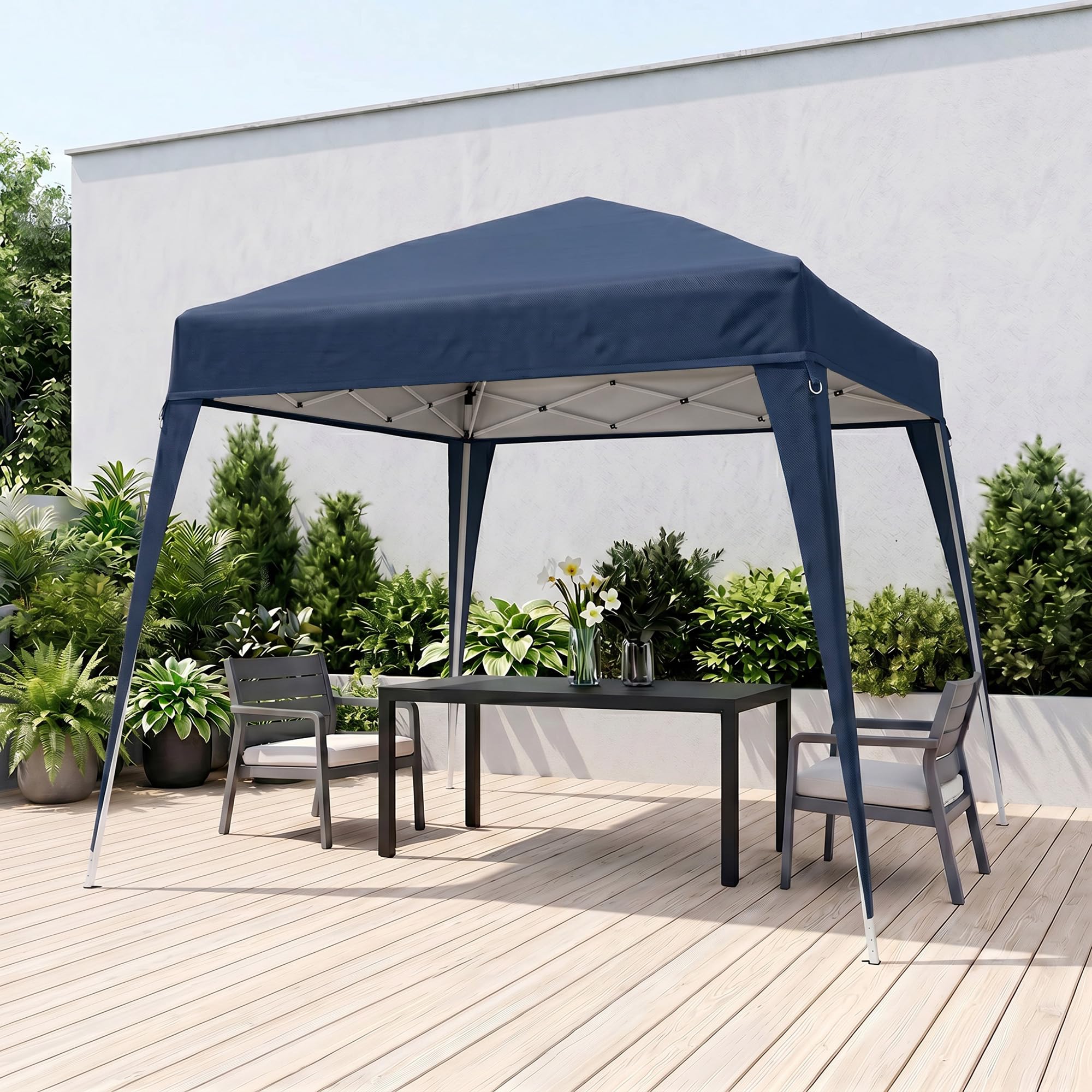 Outsunny Tonnelle de Jardin 3x3m Pop up Tente Pliable Acier Polyester imperméabilisé Anti UV avec Sac de Transport Bleu