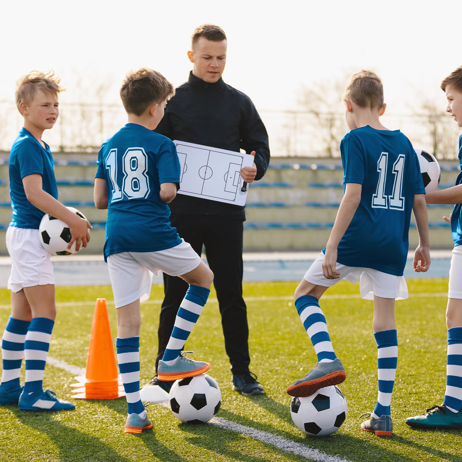 Pizarra Táctica de Fútbol Entrenador Magnética Plegable con Lapiceros Borrador
