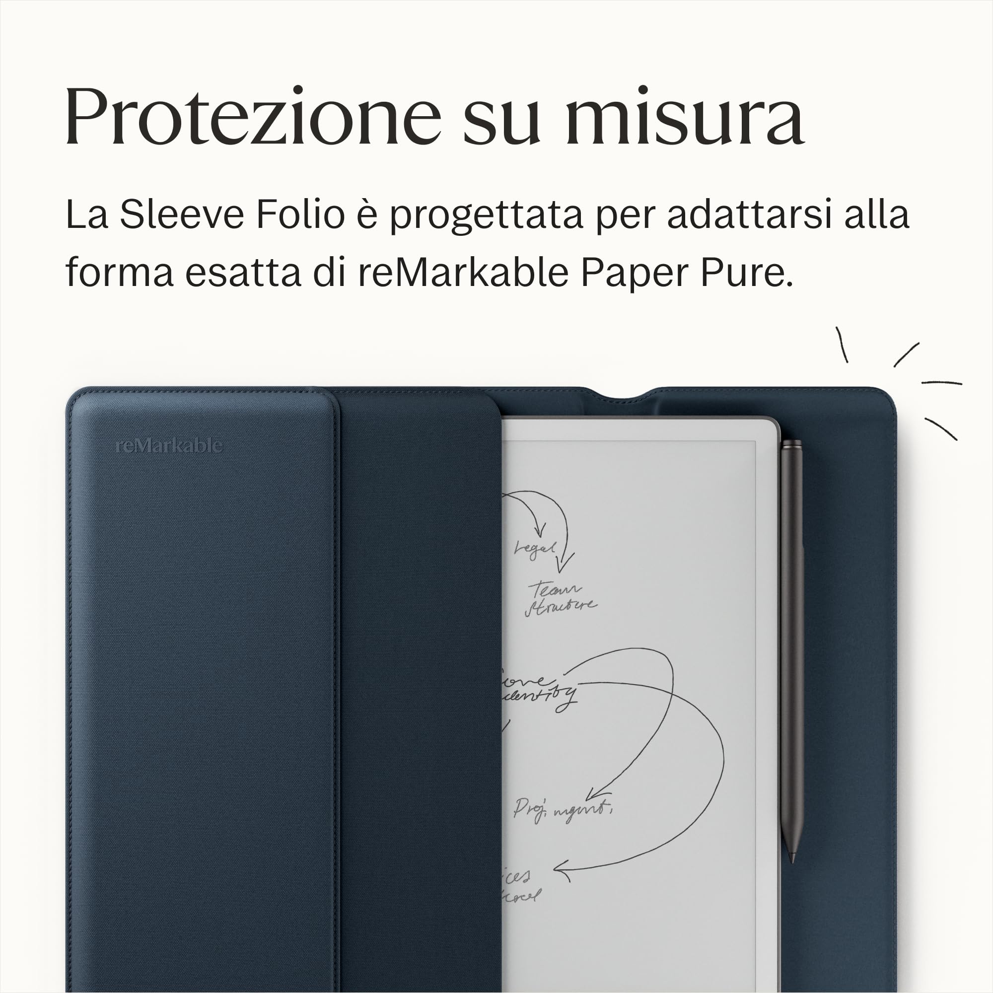 Sleeve Folio per reMarkable Paper Pure – Azzurro Oceano