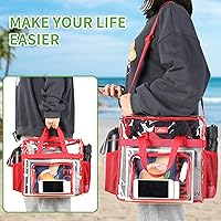 Vista 64 de MAY TREE Bolsa transparente para eventos en estadios de 12 x 6 x 12 pulgadas, bolsa de almuerzo transparente con correas reforzadas para trabajo