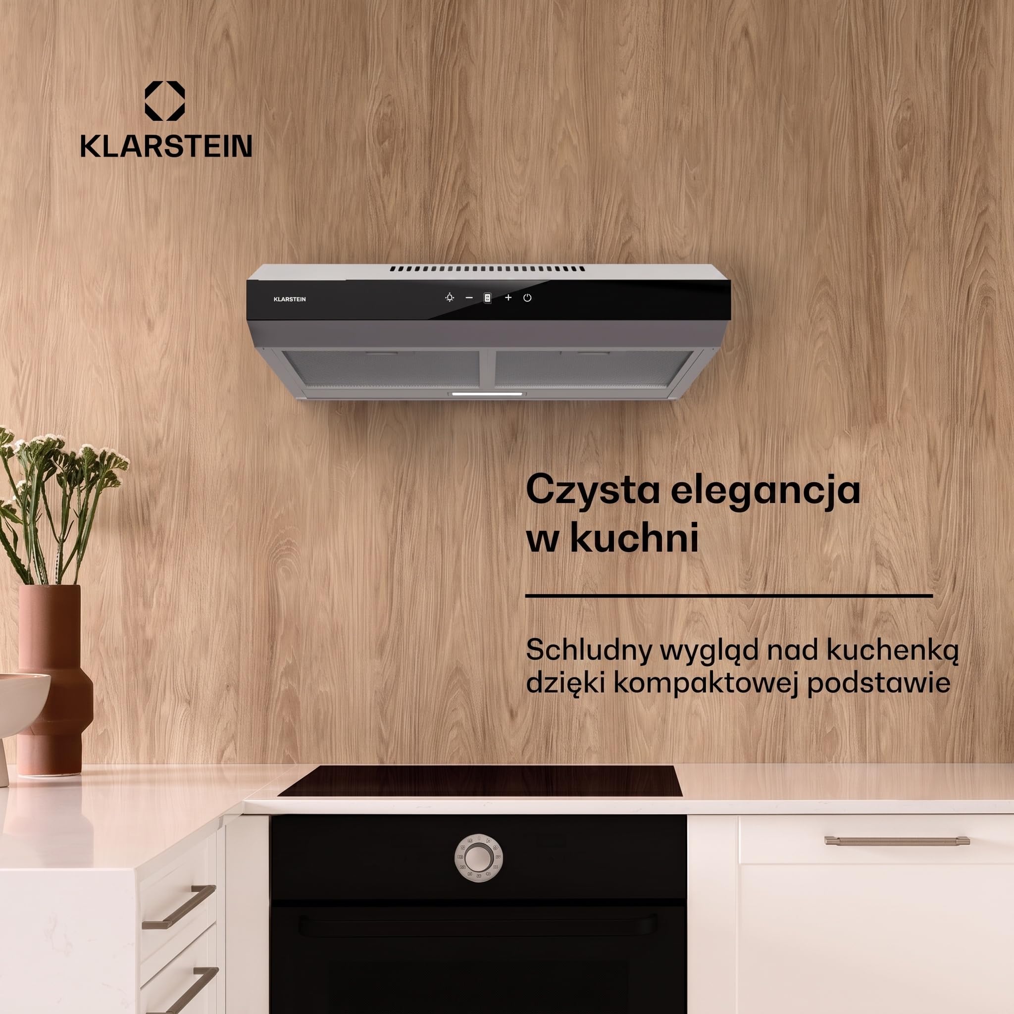 Klarstein Contempo Neo Unterbau-Abzugshaube 60 cm 175 m³/h LED Edelstahl Acryl