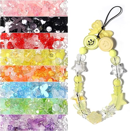 Miniatura 10 de Forise 120 cuentas de acrílico verde surtidas mezcla de estilo aleatorio caramelo color pastel cuentas de flores de plástico para hacer joyas DIY,