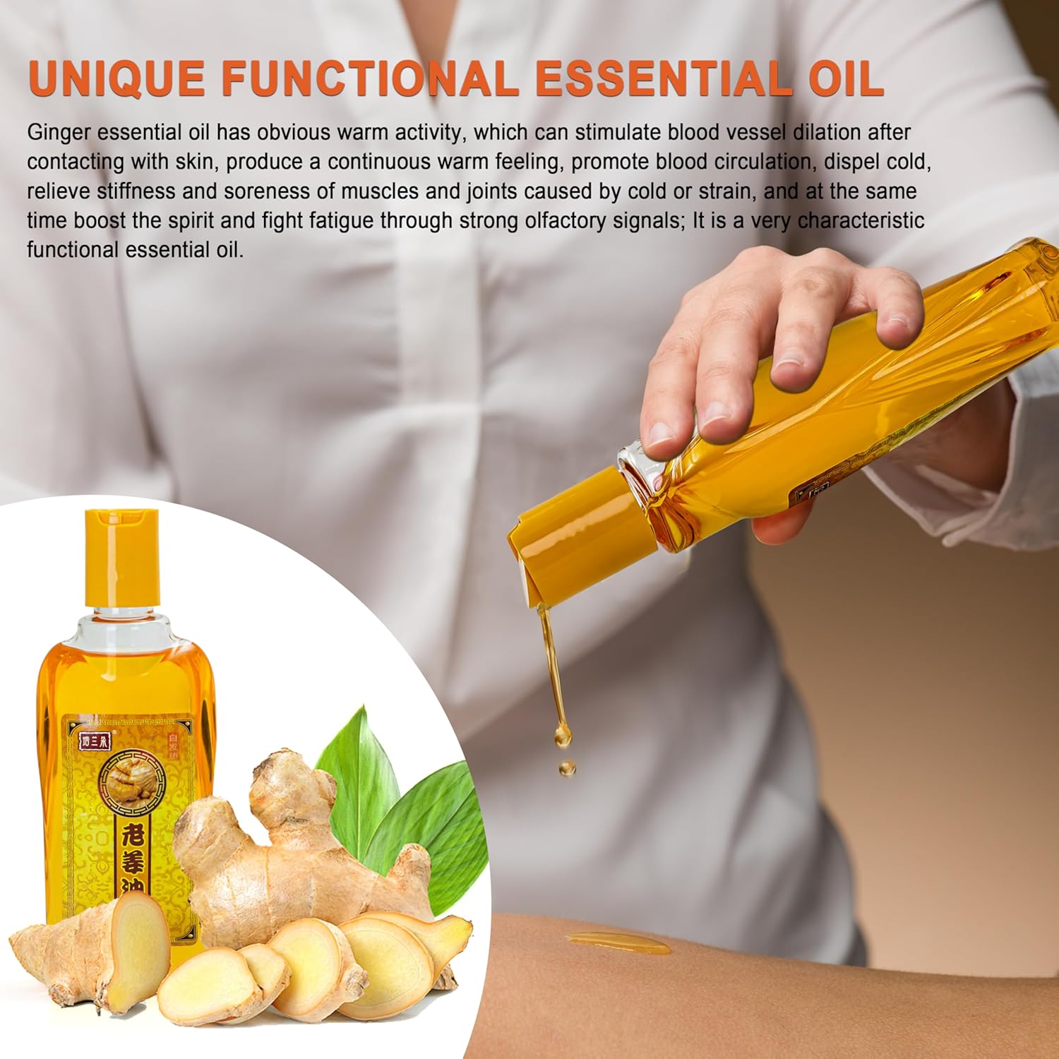 Elitzia Ginger Massage Oil Natural Body Lotion for Muscle Relaxation | Deep Tissue & Spa Massage Oil | Home Salon Use ETMO477 - Image 6