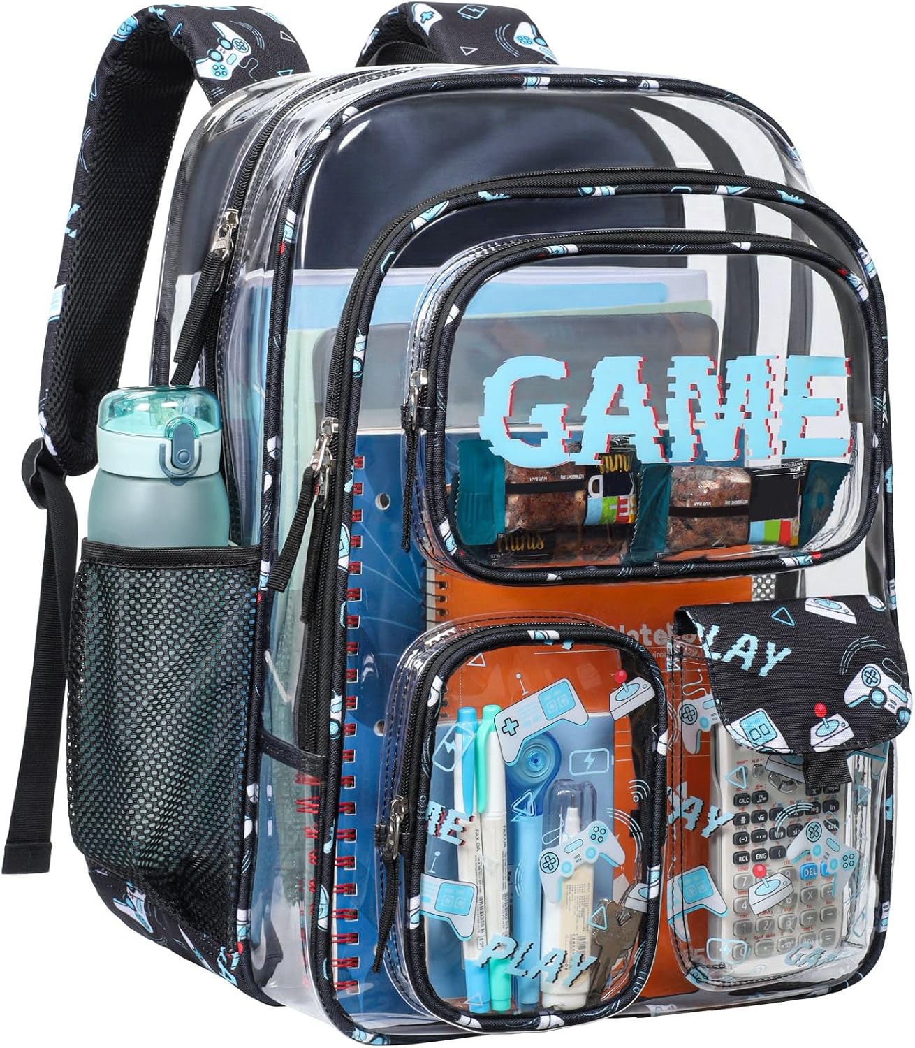 PACKISM Clear Backpack for School - 18 Inch Extra Large Clear Bookbag