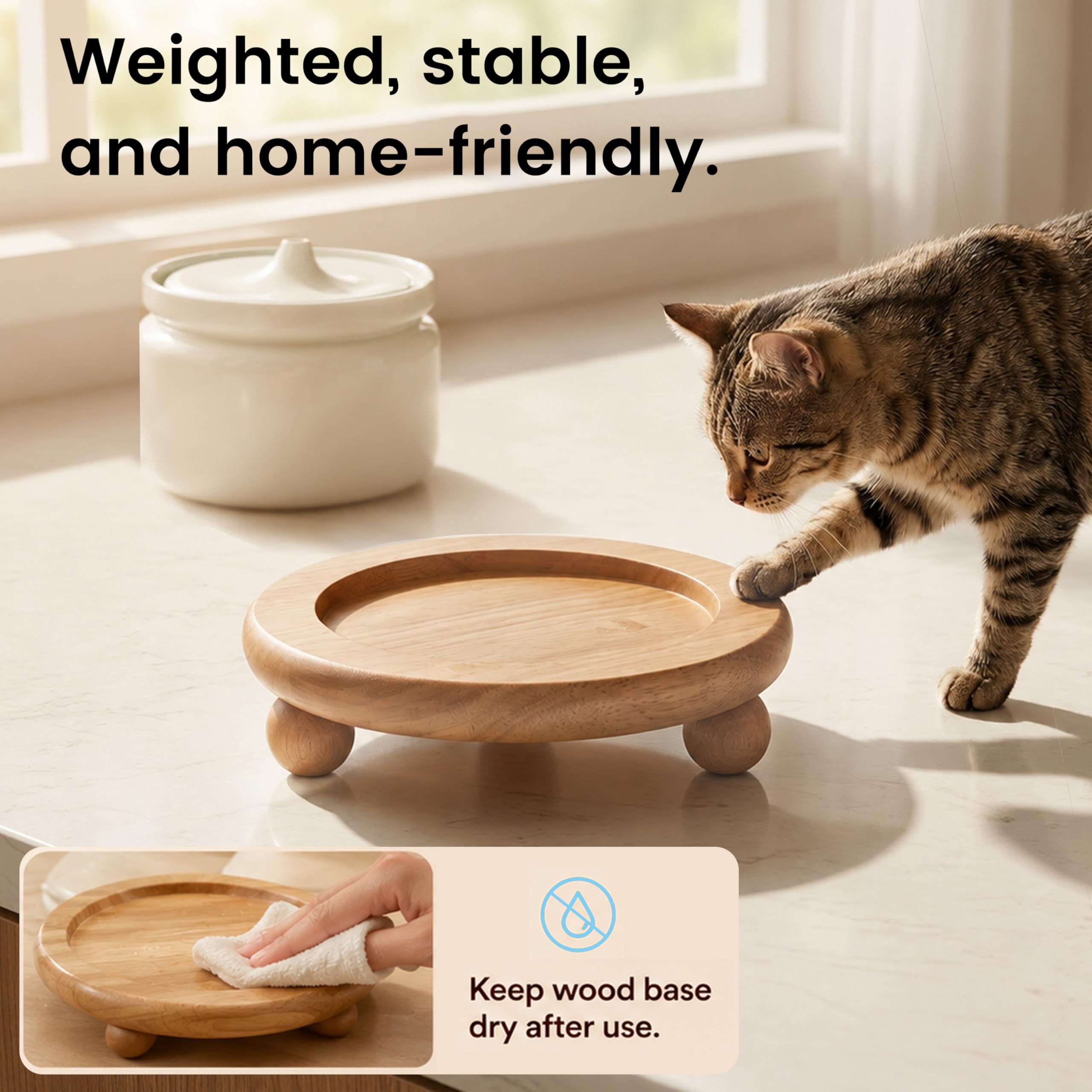 Fuente de agua de cerámica para gatos, fuente automática de 1 litro para mascotas con bomba silenciosa y triple filtración, cerámica duradera sin BPA, fácil de limpiar, apta para lavavajillas