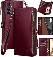 Vista 7 de XcaseBar for Samsung Galaxy A14 5G Wallet case with Zipper Credit Card Holder 【RFID Blocking】, Flip Folio Book PU Leather Phone case Shockproof
