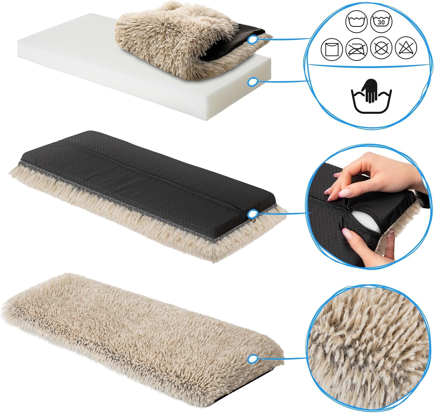 PillowPrim оконная лежанка для кошек противоскользящая мягкое и уютное ложе для подоконника самонагревающееся одеяло чехол можно стирать 60 x 20