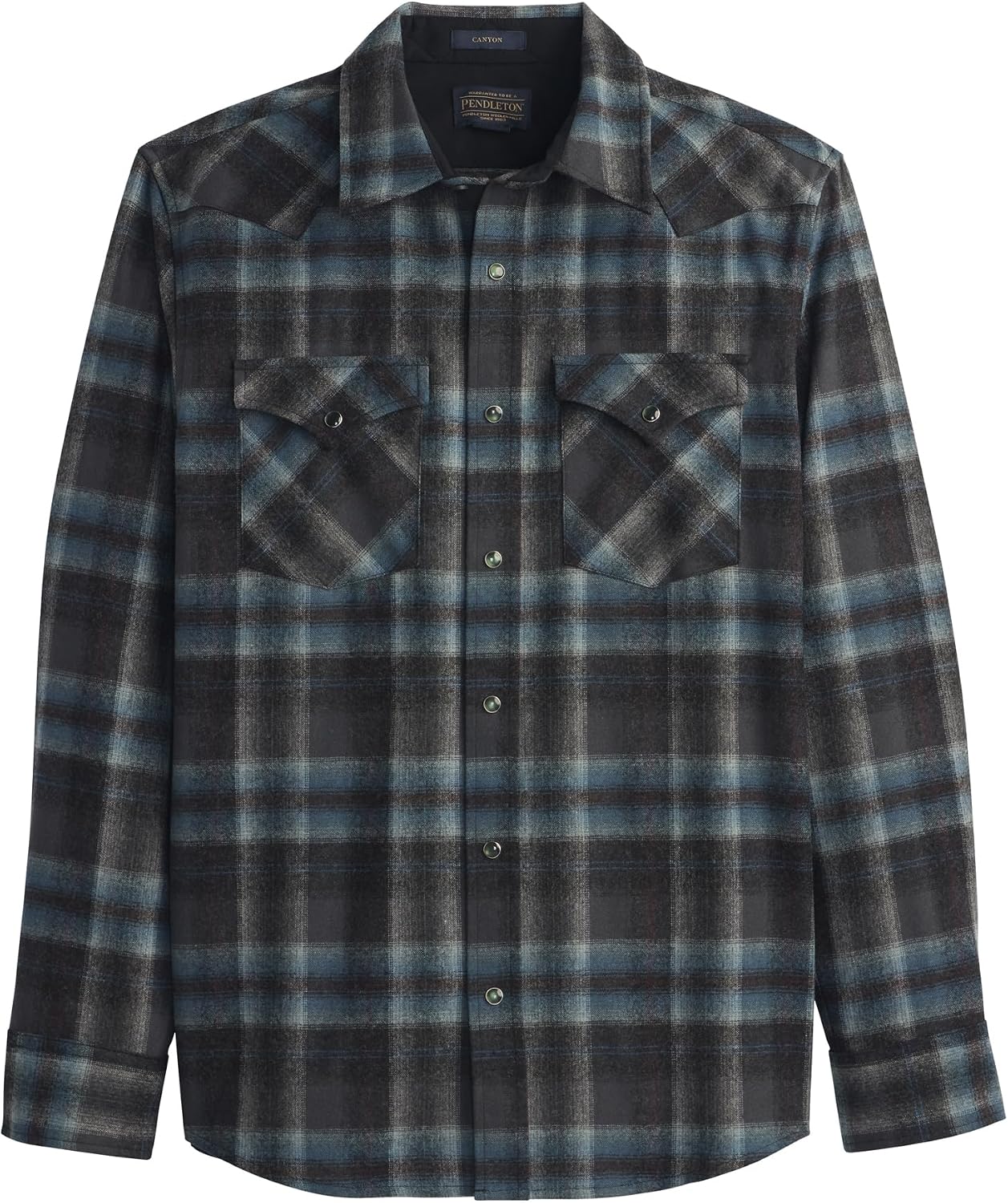 Pendleton Canyon Men's Shirt, Long Sleeve Flannel Shirt, 100% Virgin Wool - Regular Fit