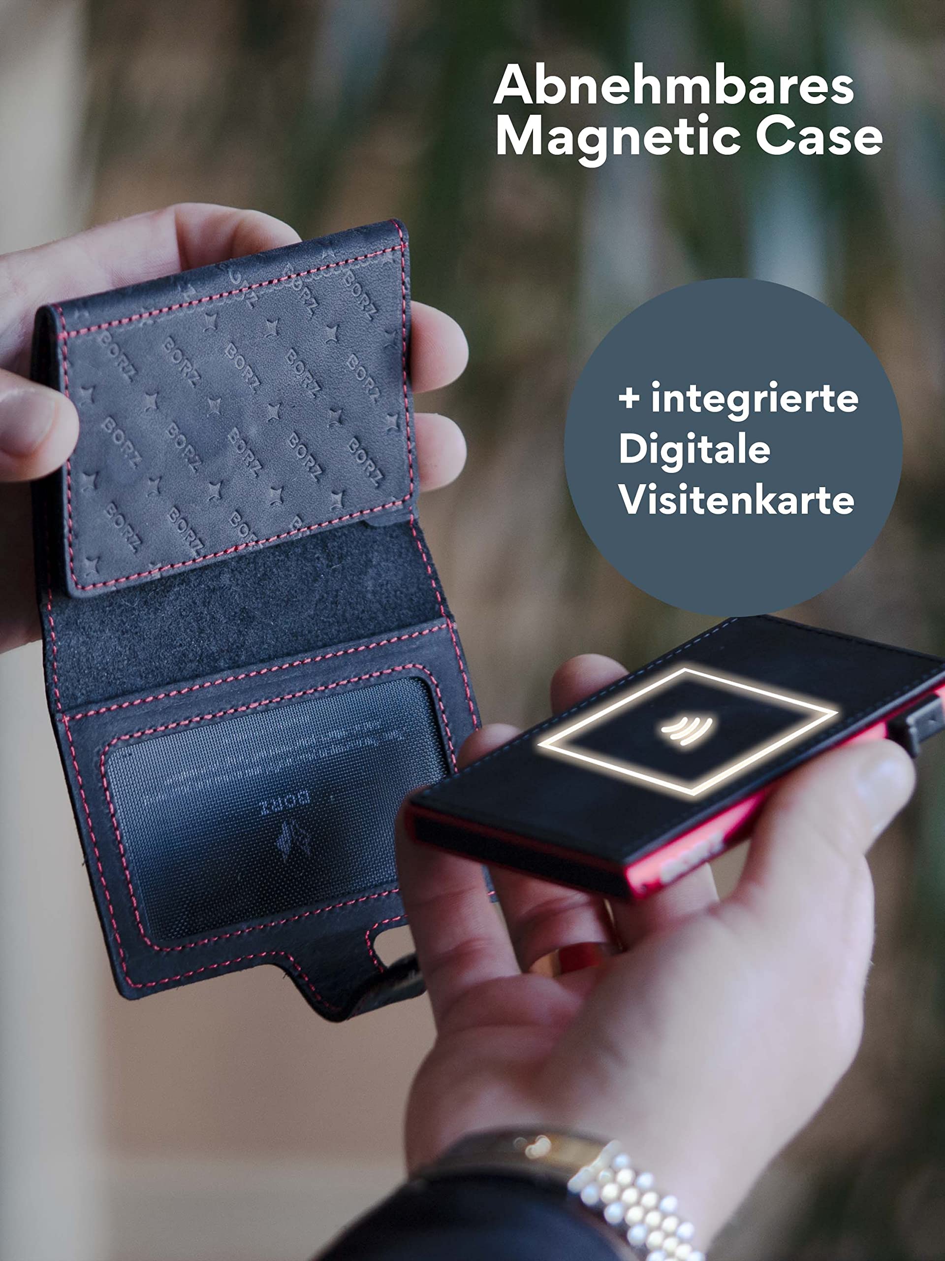 Kartenetui mit Münzfach AirTag kompatibel I Slim Wallet mit RFID Schutz I Mini Portemonnaie für Herren & Damen Geldbörse I Geldbeutel für Karten & Scheine aus echtem Leder
