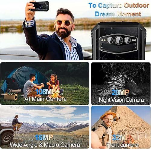 Miniatura 7 de DOOGEE V30T 2023 - Teléfono inteligente resistente, 20 GB+256 GB, teléfono resistente 5G desbloqueado 66 W10800 mAh batería teléfono celular