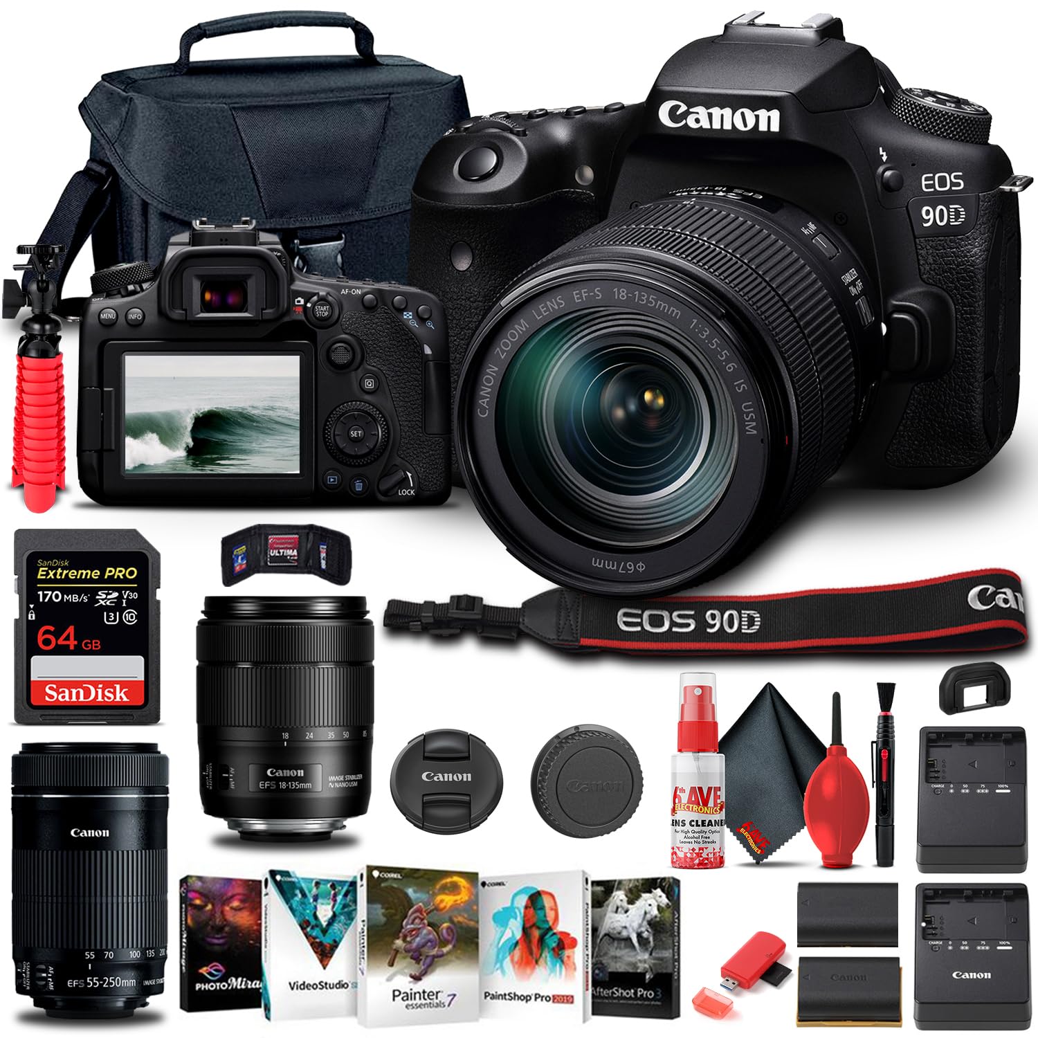 【良品】Canon EOS 90D Amazon.com : Canon EOS 90D DSLR Camera with 18-135mm Lens