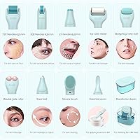 Vista 2 de Kit de Rodillo Derma 10 en 1, Rodillo de Microagujas de 0.25mm, Rodillo Derma de Microagujas con, Rodillo de Belleza Facial, Herramientas de Cuidado