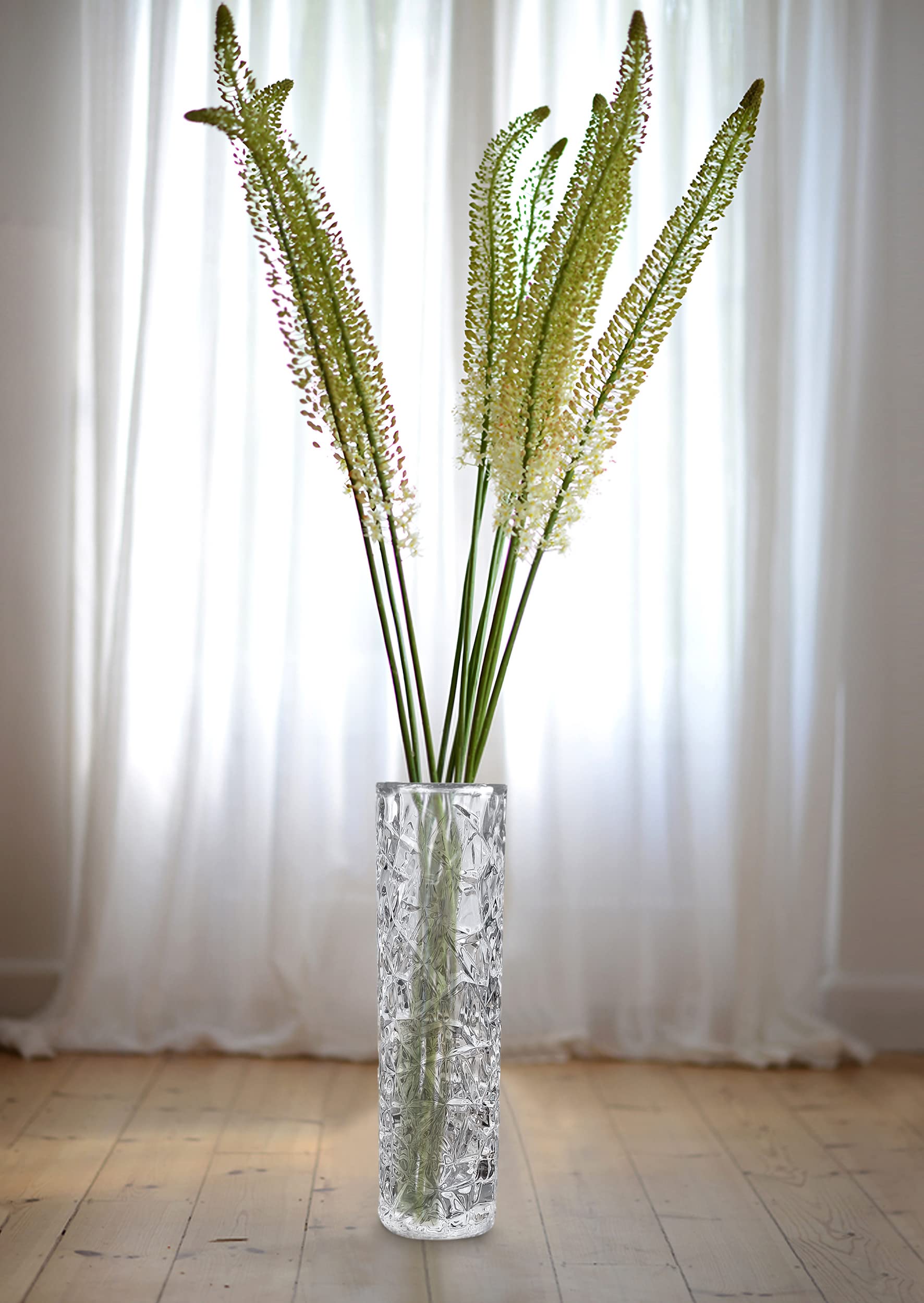 Amazon.co.jp: クリスタル花瓶 高さ15インチ 花や装飾に フロスト