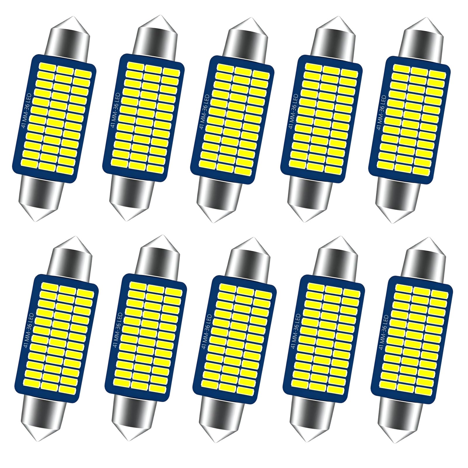 10 szt., 41 mm, żarówka festonowa LED do wnętrza samochodu, C5W, żarówka LED 12V, biała, 6000K, super jasna, do oświetlenia sufitowego, tablicy rejestracyjnej samochodu, bagażnika, kopuły