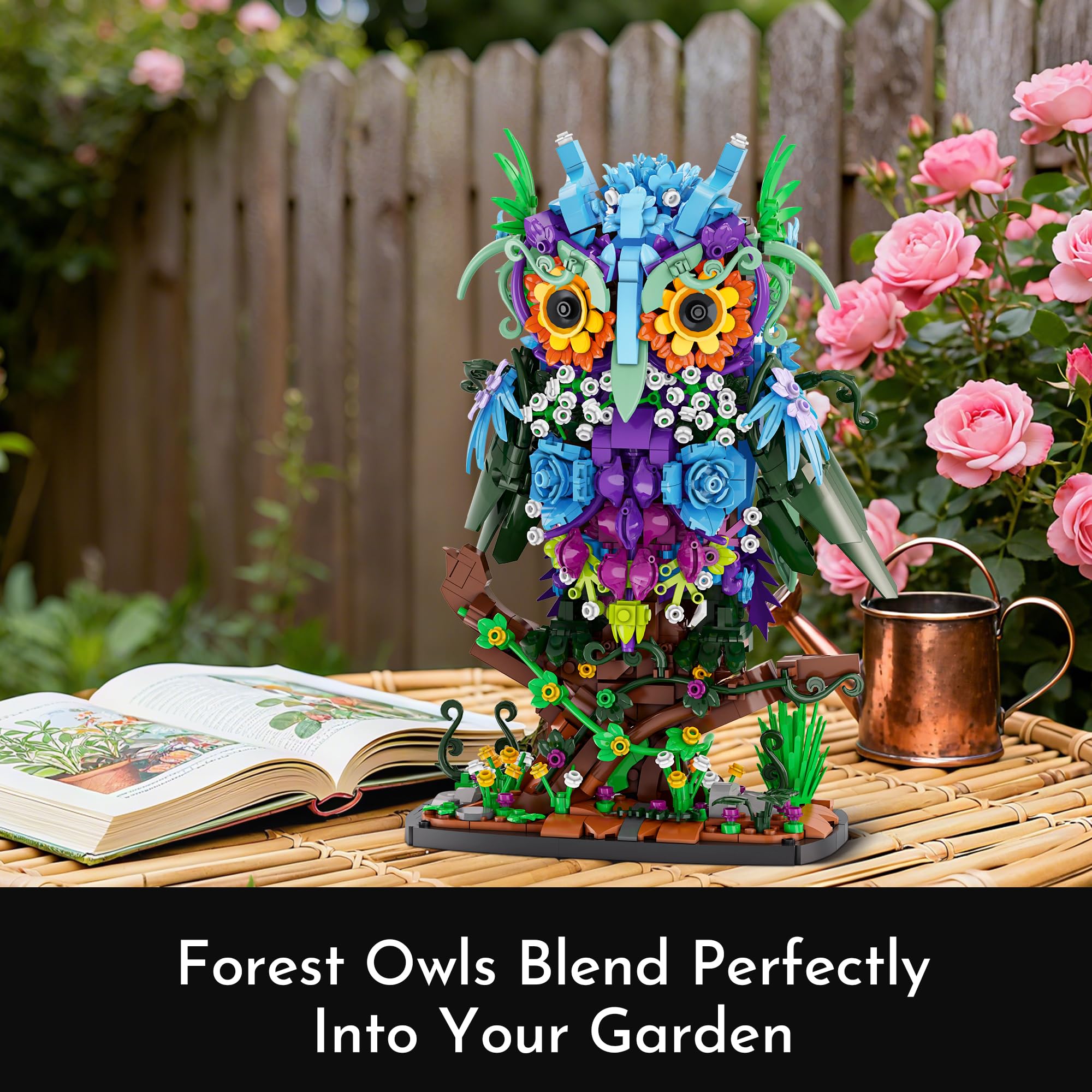 Sillbird Gufo Floreale Giocattolo Da Costruzione (1193 Pezzi) - Modello Botanical Collection Per Adulti E Ragazzi 8+ - Idea Regalo Naturale E Creativa