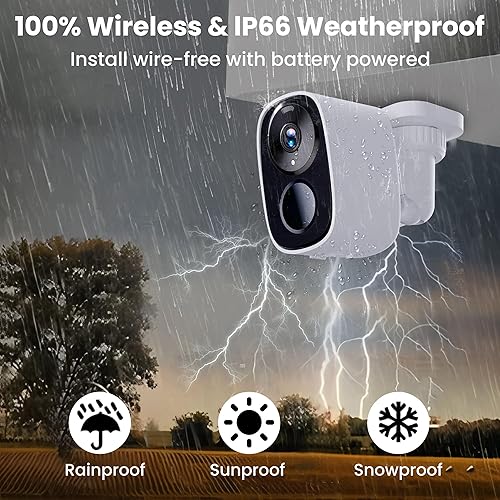 Miniatura 8 de Cámara de seguridad inalámbrica 2K mejorada 2025 con tarjeta SD de 64G, almacenamiento en la nube gratuito, duración de la batería de 1 a 6 meses,