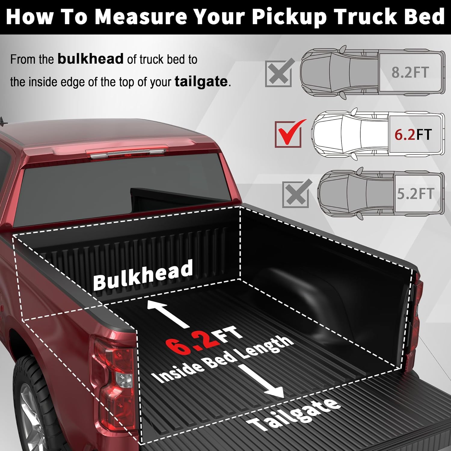 Soft Tri Fold Truck Bed Tonneau Cover Compatible for 2016-2025 Toyota Tacoma 3-Fold 6FT 74Inch