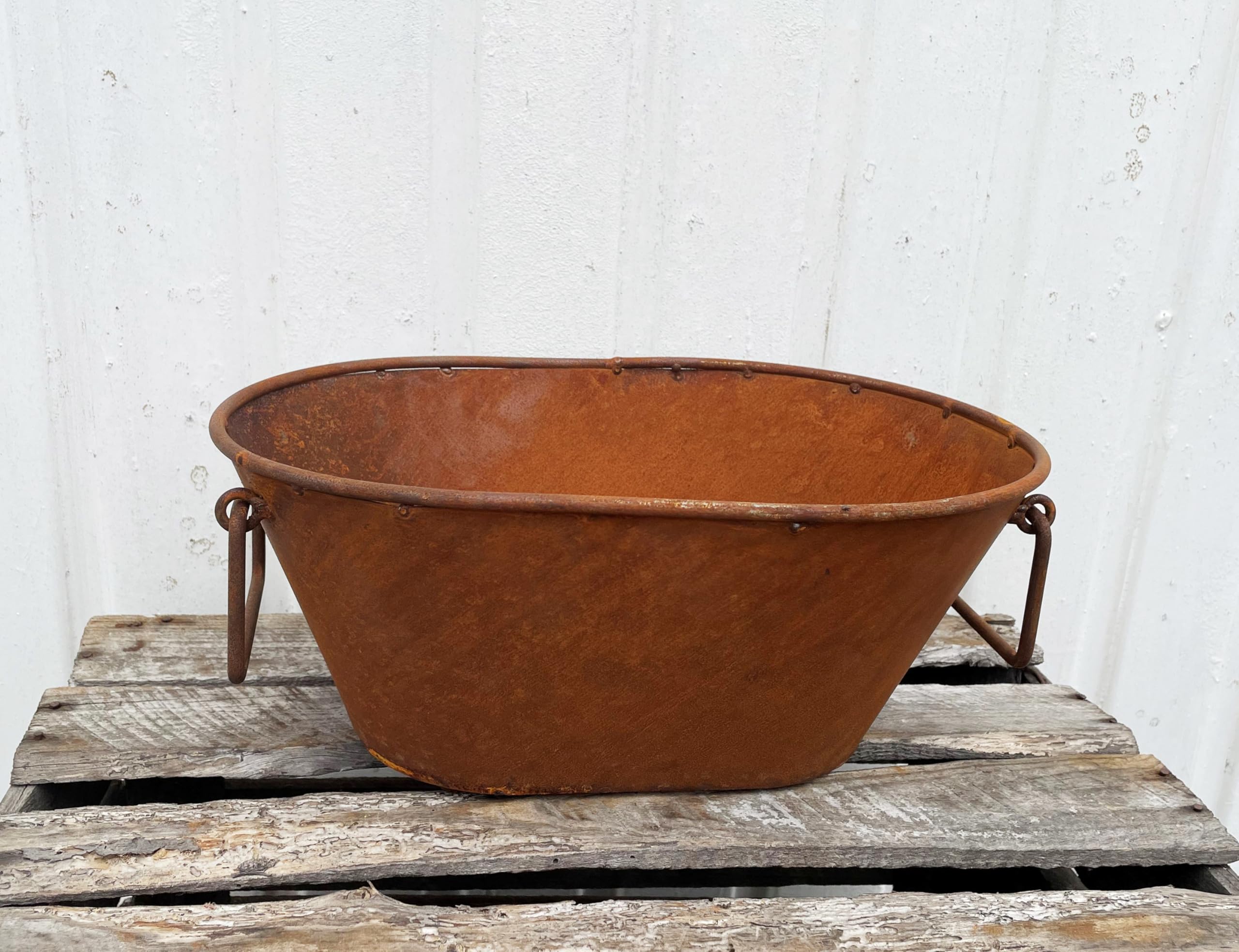 STEINFIGURENWELT GIEBEN Edelrost Wanne zum Bepflanzen 15x34cm Rost Pflanzwanne Blumentopf Windlicht Edelrost Gartendeko (Wanne klein)