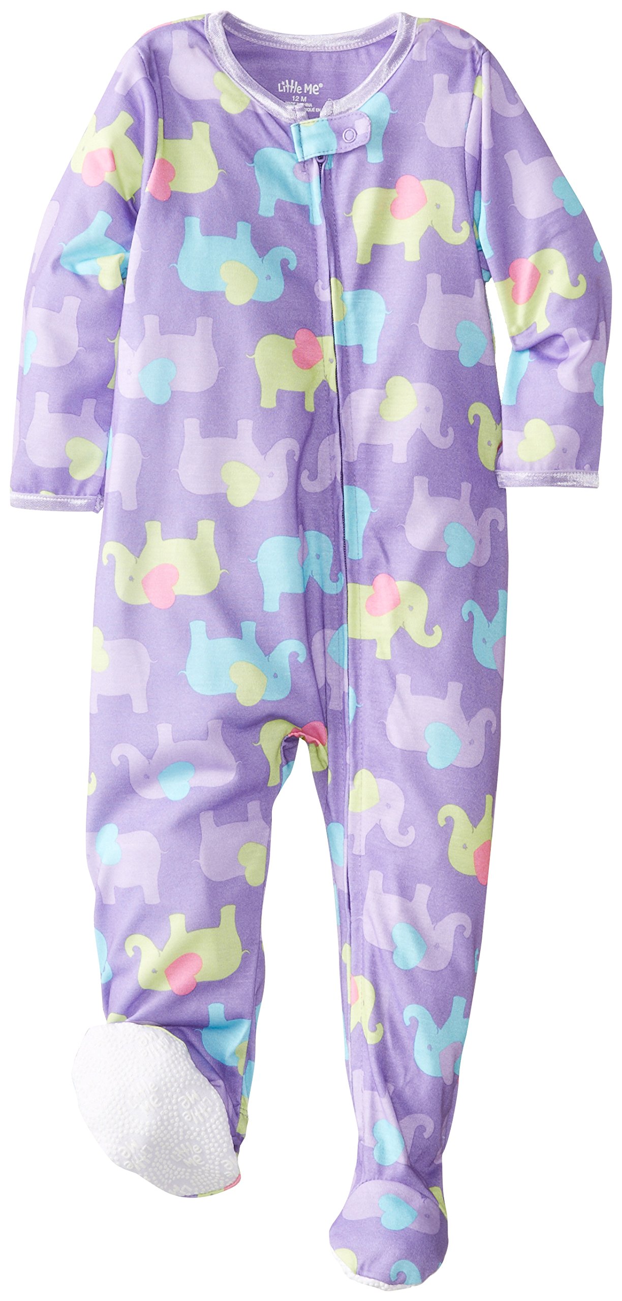 My Blankee Hooded Footie Romper Minky Dot with Ears, Charcoal, 12-18 Months