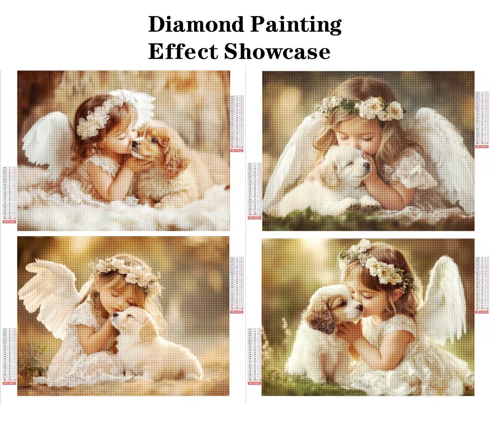 Malarstwo diamentowe pies 60 x 45 cm kwadratowy obraz diamentowy 4 sztuki 2026 nowy zestaw do malowania diamentami 5D z akcesoriami, prezenty świąteczne, dekoracje świąteczne i noworoczne i święty