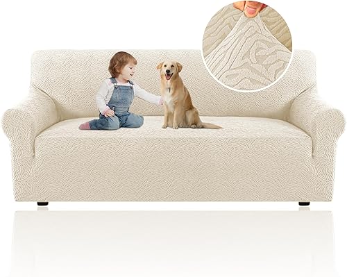 H.VERSAILTEX Fundas de sofá jacquard para sofás de 3 cojines, 1 pieza, fundas elásticas para sofá, protector de muebles antideslizantes, suaves y