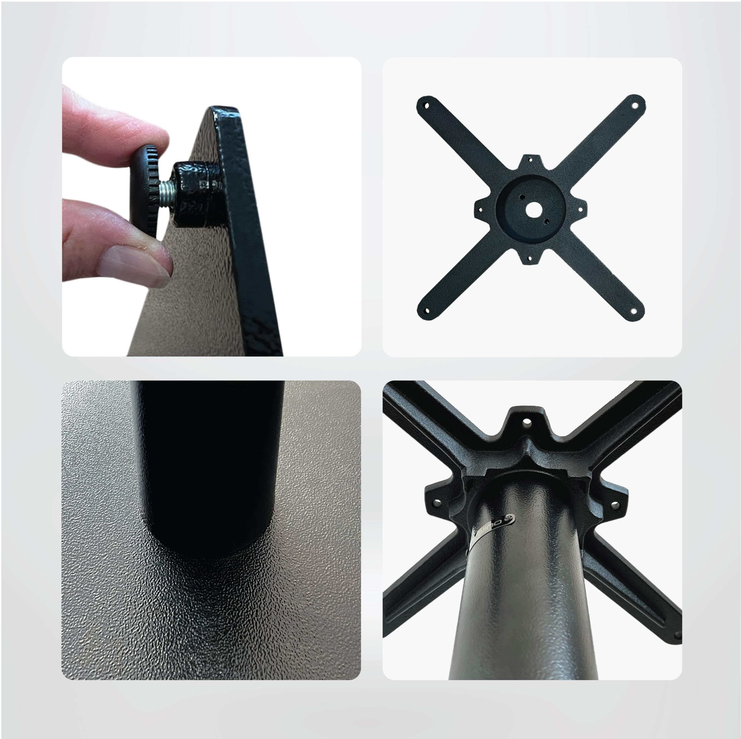 Premium Doppel-Tischgestell - PJ6092 | schwarz | Höhe 72 cm | Bodenplatte 75x40 cm | max. Tischplattengröße 150x80 cm | runde Stahlsäulen | Ideal für Esstische
