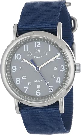 Timex Unisex T2N891 Weekender Slip-Thru Blue Nylon Strap Watch