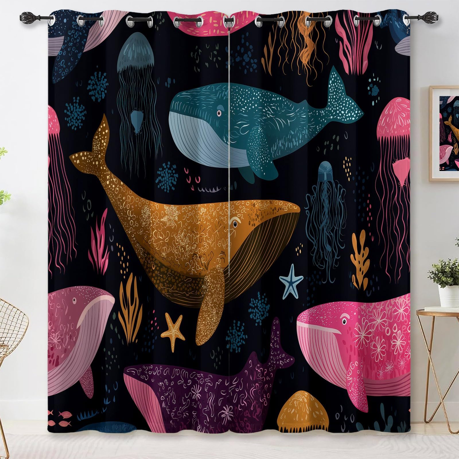 Rideaux thermiques baleine occultant la lumière de chambre