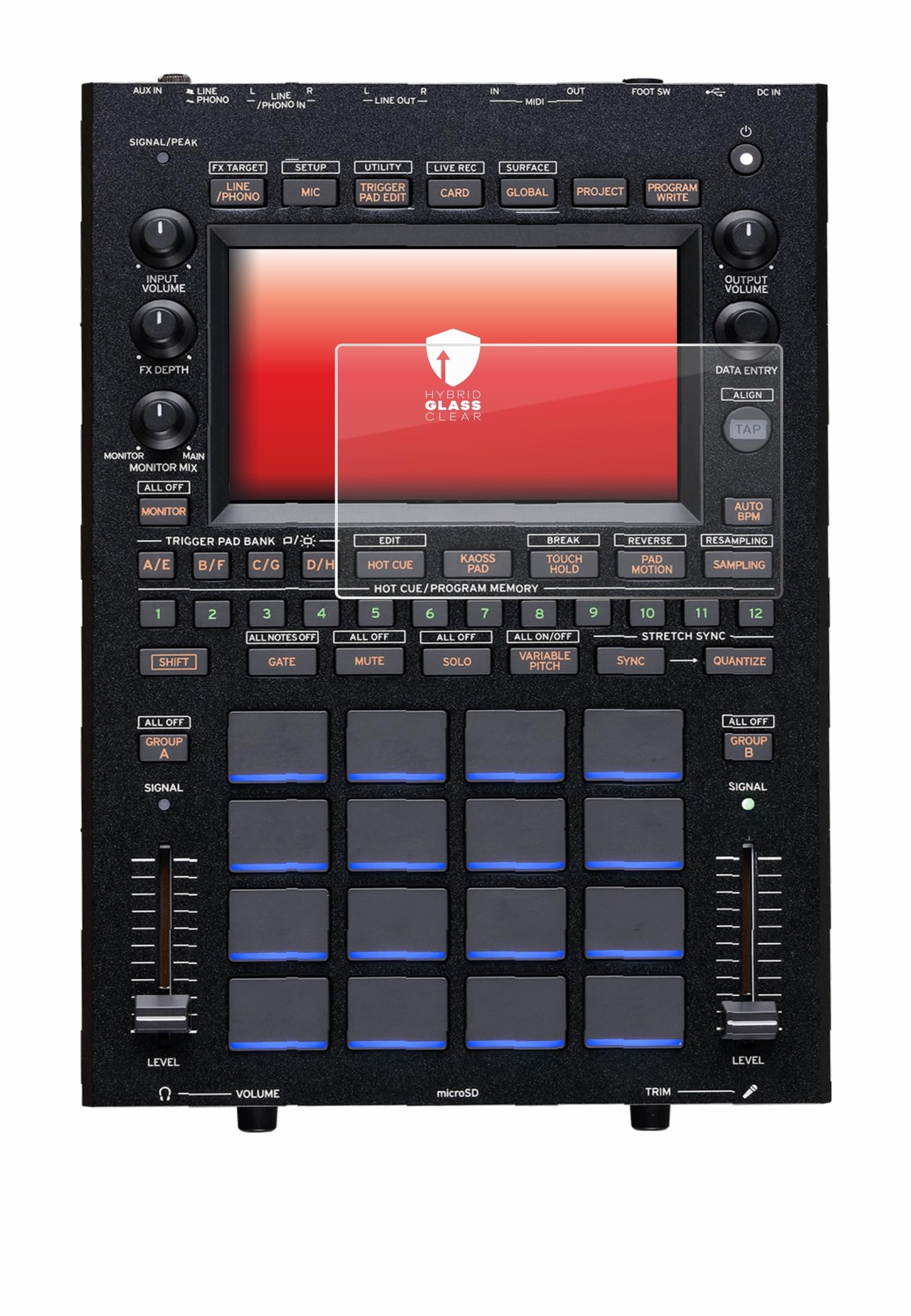 upscreen Screen Protector Film compatible with KORG KAOSS Replay - 9H Glass Protection, Extreme Scratch Resistant, 1-Pack, Clear