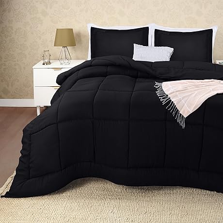 Utopia Bedding King Size Black Comforter Set with 2 Pillow Shams