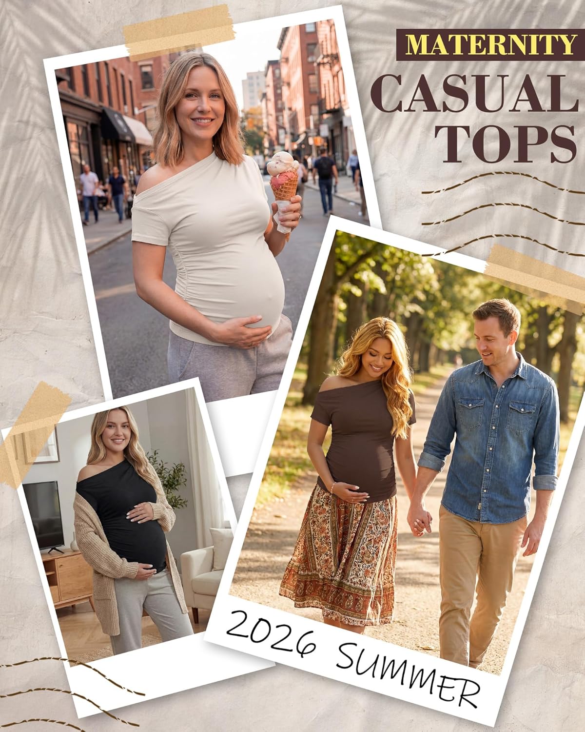 3 Pack Women Off The Shoulder Maternity Tops Ruched Short Sleeve Pregnancy Shirts Tunic Casual Pregnant T-Shirts