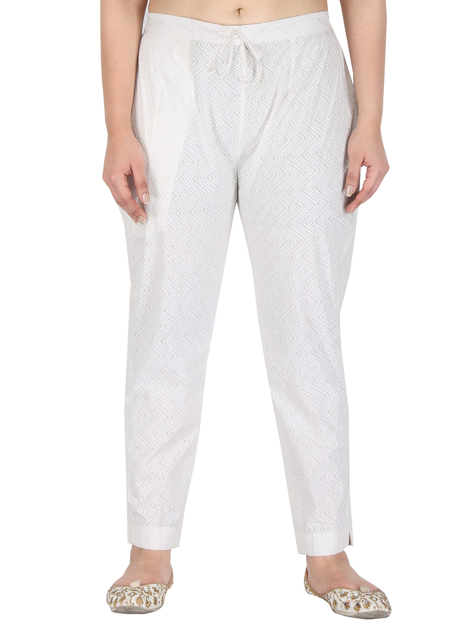 Women's White Cotton Printed Pyjama Super Soft Comfortable Regular Fit Lounge Pants Night Pajama Leisure Wear Bottom Pants for Girls & Womens - (KP-0142 P-21_P)-image-38