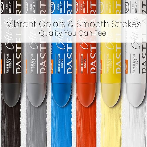 Miniatura 4 de Juego de 6 pasteles al óleo jumbo (0.551 x 3.307 in), pasteles suaves al óleo con colores vibrantes, gran mezcla y capas, crayones pastel para