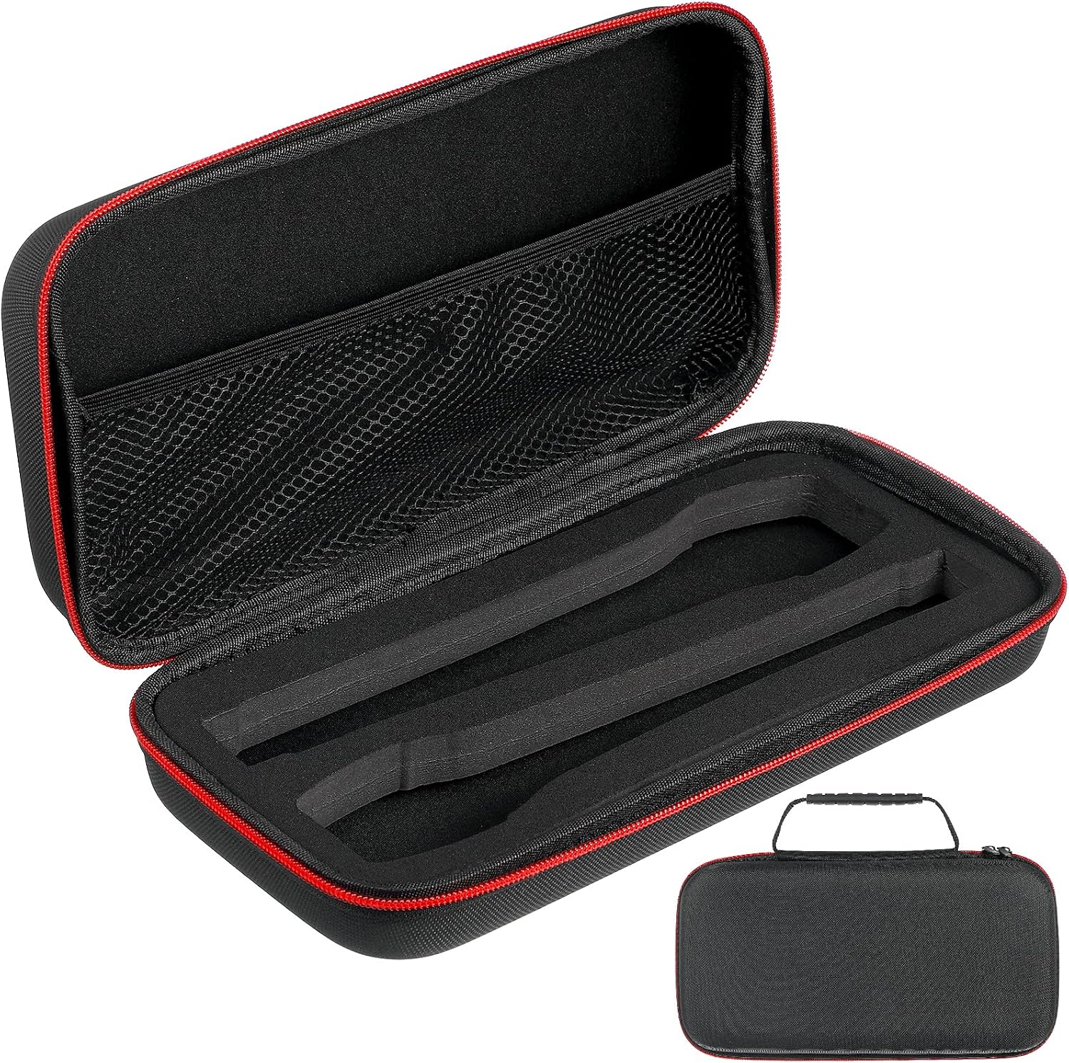Beavorty Microphone Case Portable Microphone Storage Bag with Dual Slot Design Hard Eva Handheld Mic Carrying Case Zipper Closure Lightweight Organizer for Travel Live Events Cable Storage