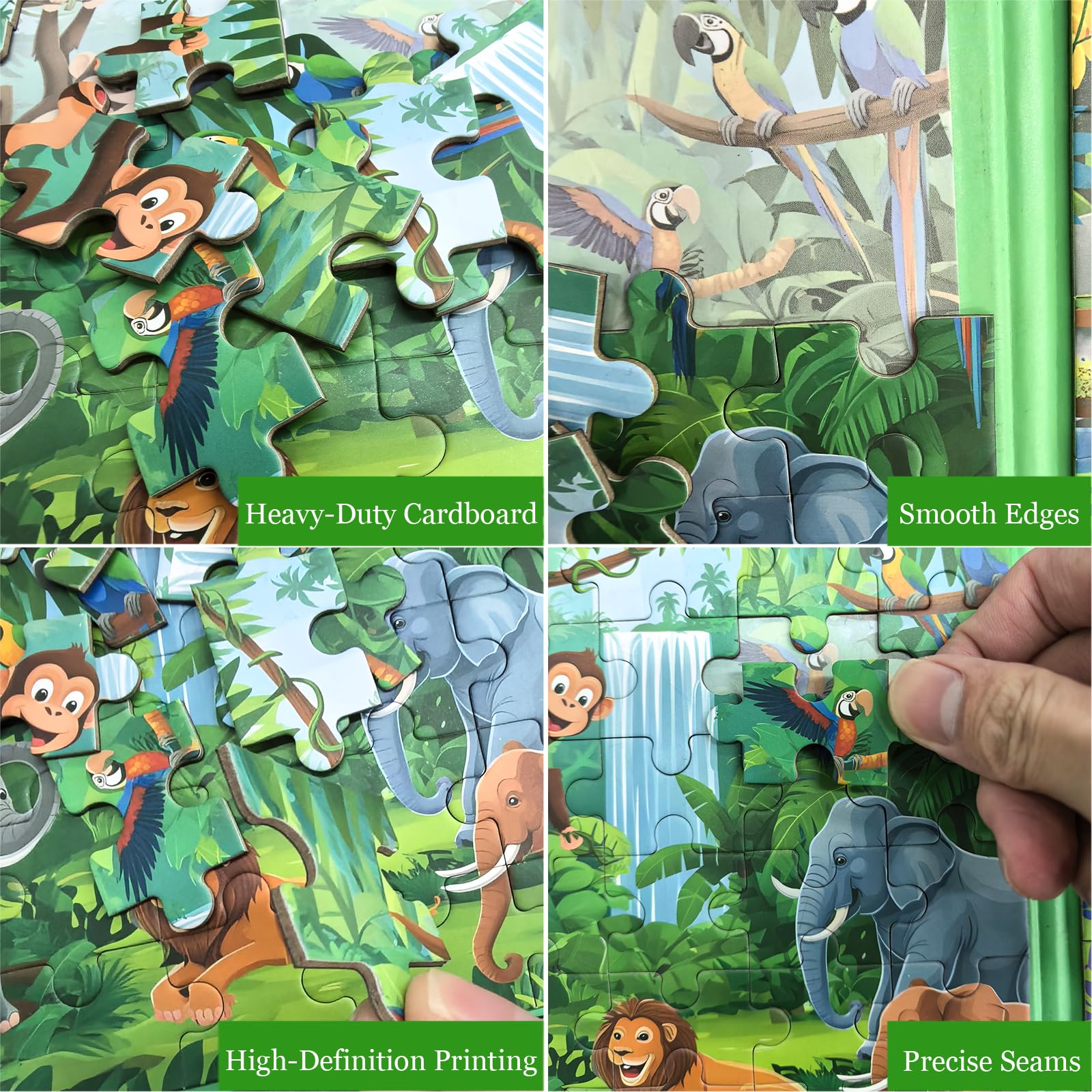 Veloray Puzzle magnetico per bambini dai 3 ai 6 anni - Set 3 in 1 con animali della foresta - 25 pezzi per puzzle su piastra magnetica - Gioco di apprendimento ideale per l'asilo