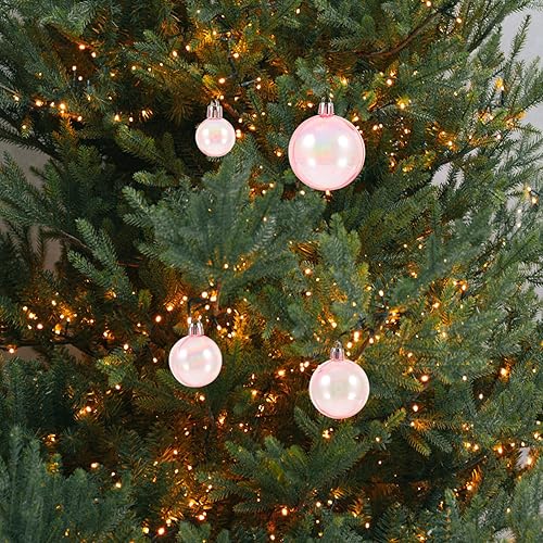 Miniatura 2 de HOMSFOU 40 piezas de bolas transparentes colgantes inastillables bolas de árbol de Navidad, decoración iridiscente de dulces de boda para decoración