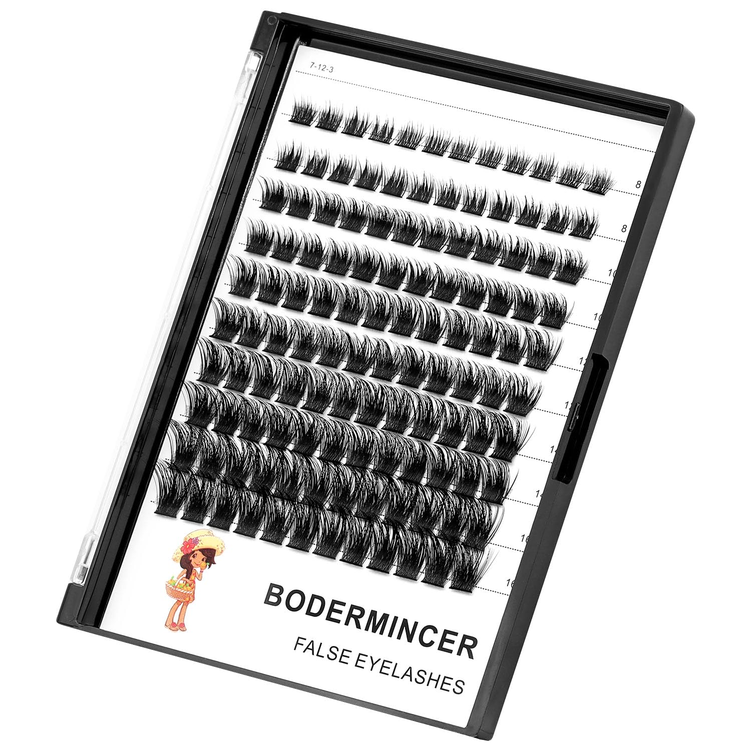 Bodermincer 120pcs D Curl 8-10-12-14-16mm Mixed Wide Cluster Professional Makeup Individual Cluster Eye Lashes Grafting Fake False Eyelashes Home